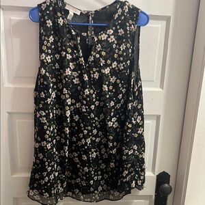 Floral Sleeveless Top - Black